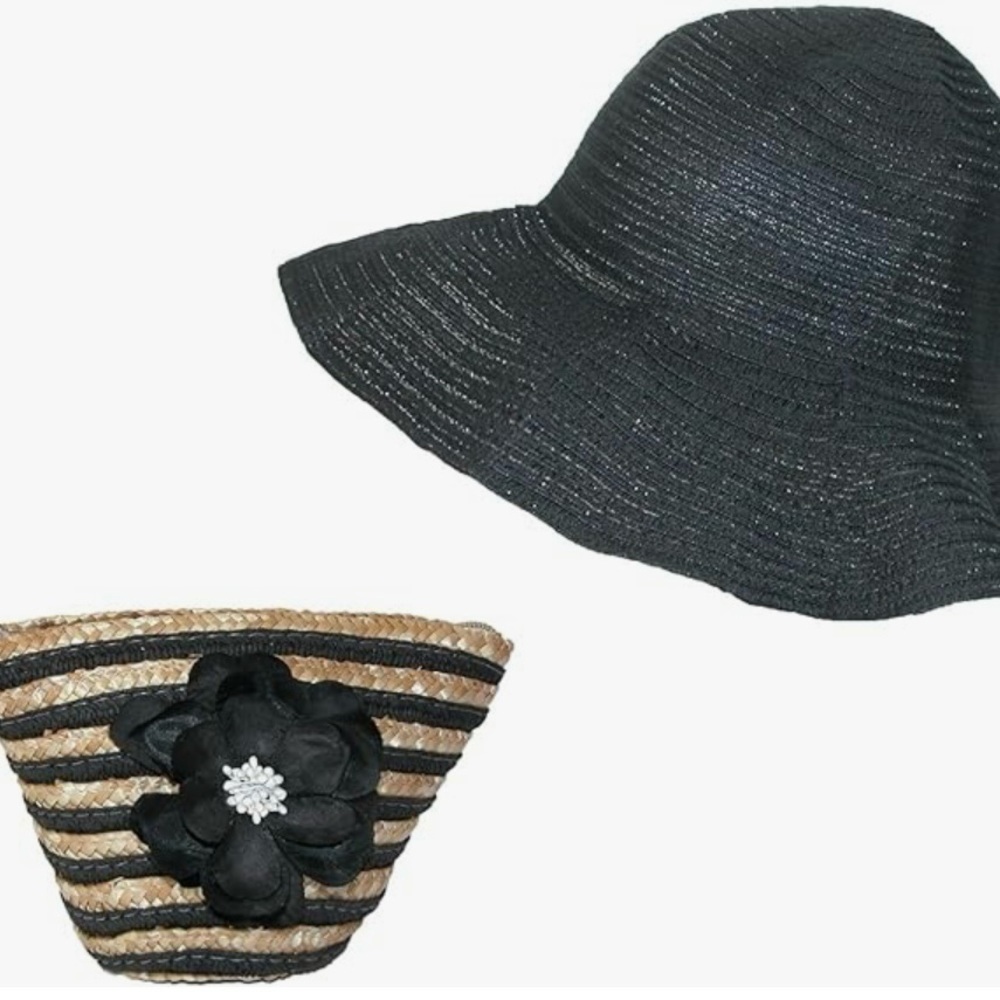 2/$5 Stow n Go Beach Hat-Black